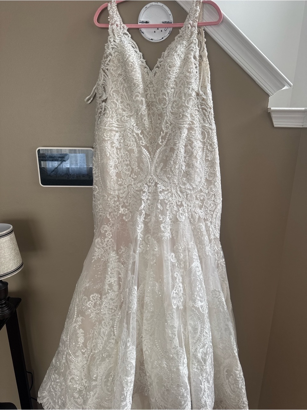 Allure Ivory Lace V-Neck Fit and Flare Wedding Dress